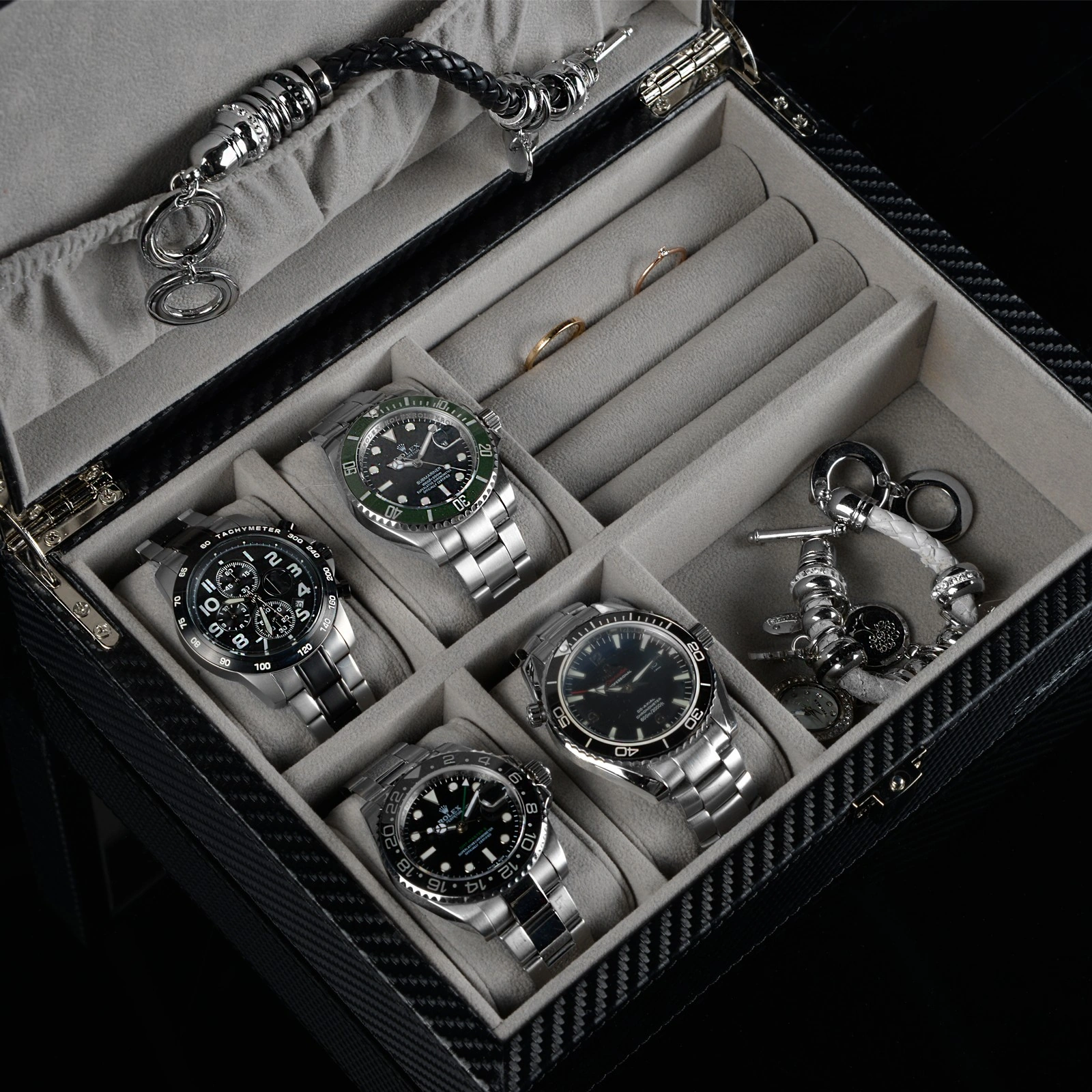 Uhren & Schmuckbox Dallas - Carbon — Ansicht 5