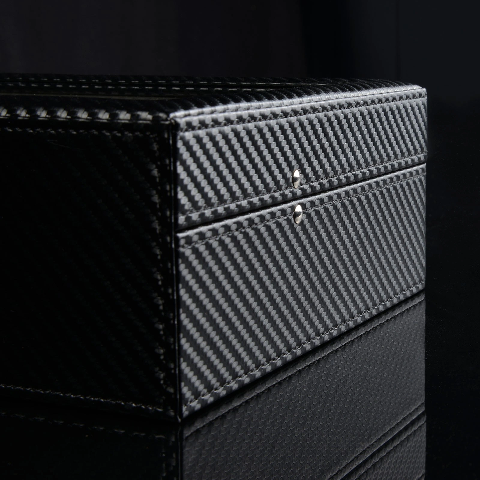 Uhrenbox Boston 12 - Carbon / Schwarz — Ansicht 7