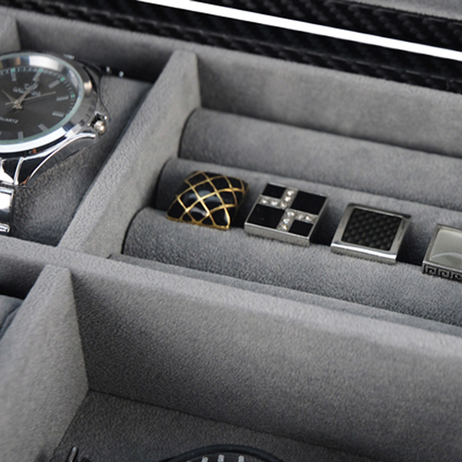 Uhren & Schmuckbox Dallas - Carbon — Ansicht 6