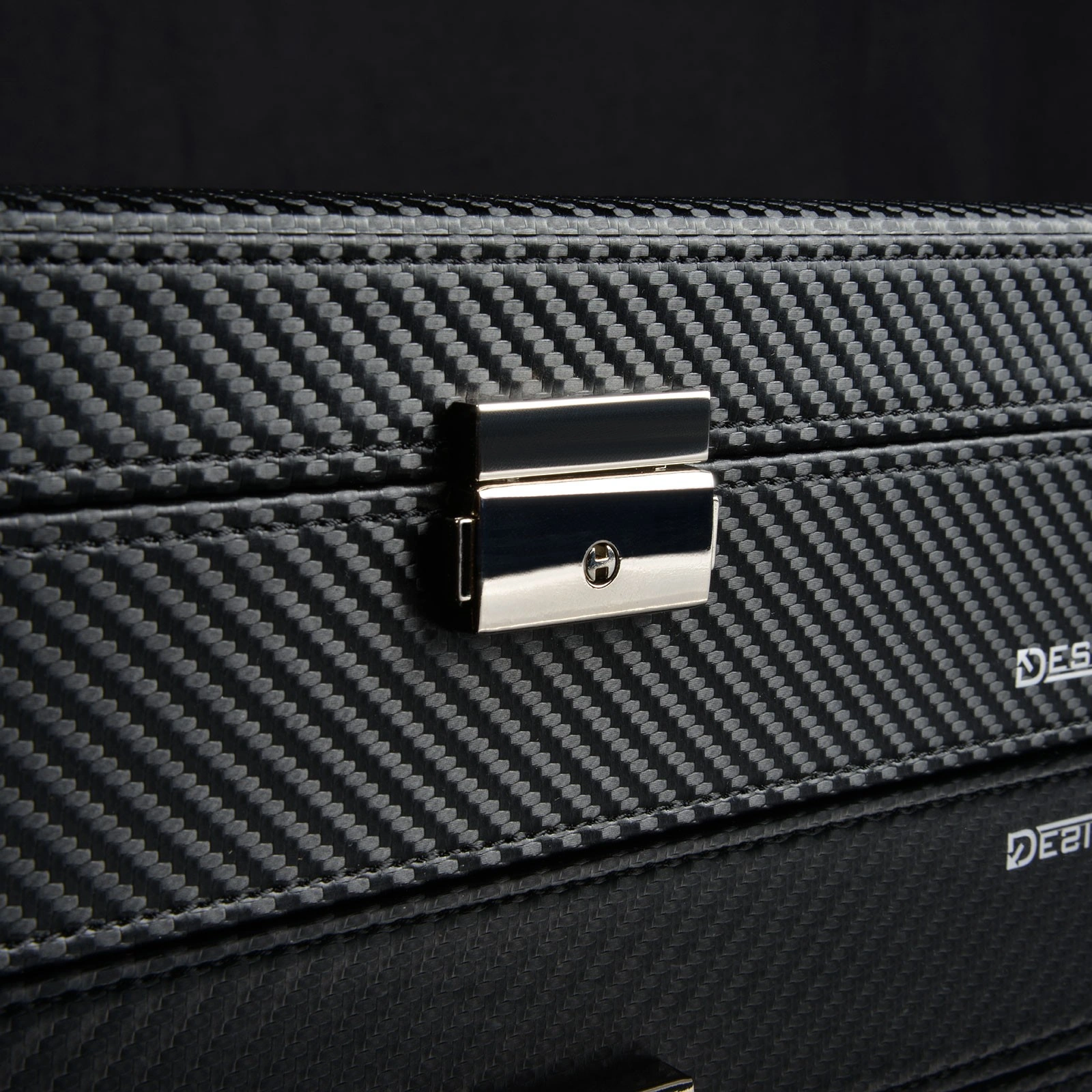 Uhrenbox Boston 12 - Carbon / Schwarz — Ansicht 5
