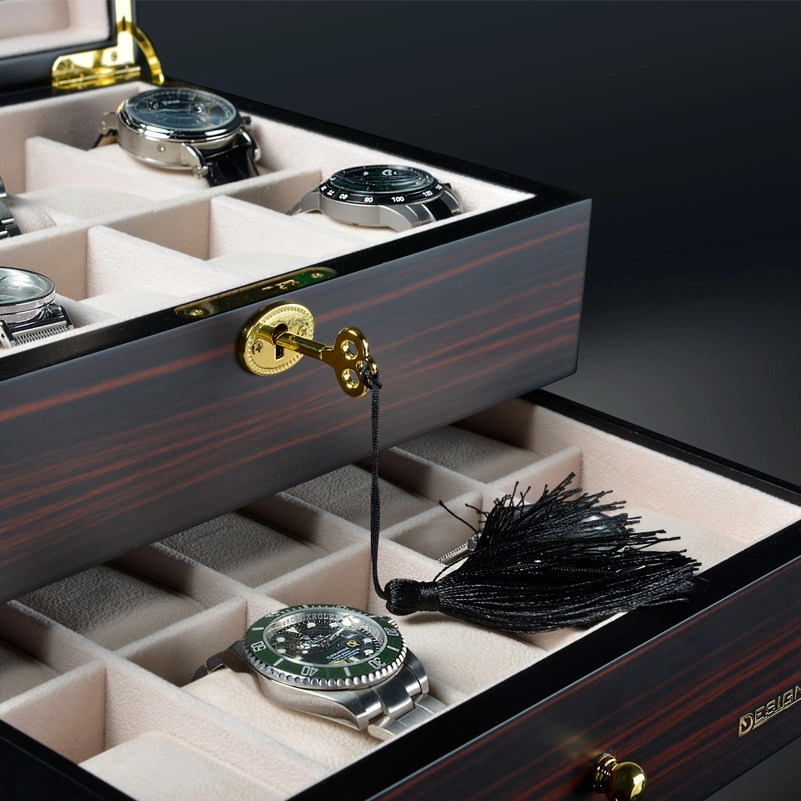 Uhrenbox Auckland 20 - Ebony — Ansicht 4