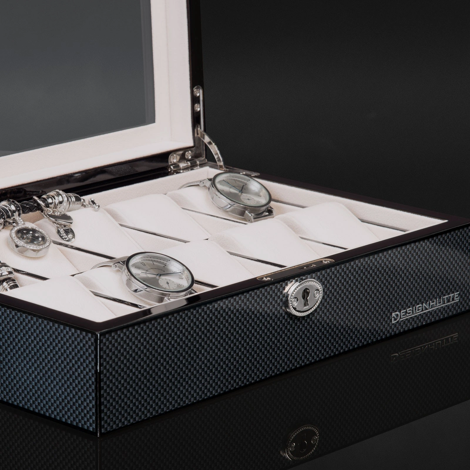 Uhrenbox Chicago 10 - Carbon — Ansicht 4