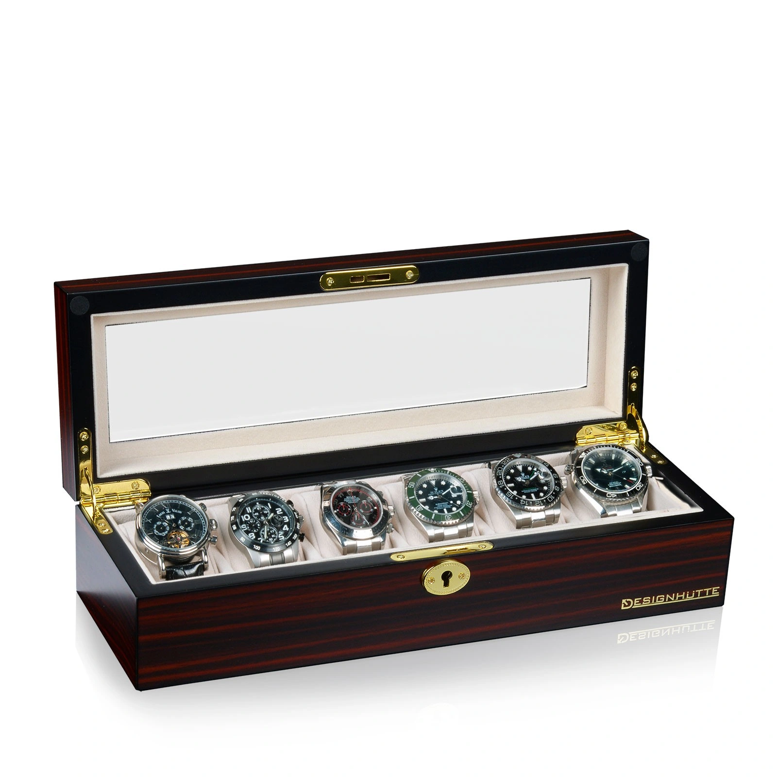 Uhrenbox Auckland 6 - Ebony