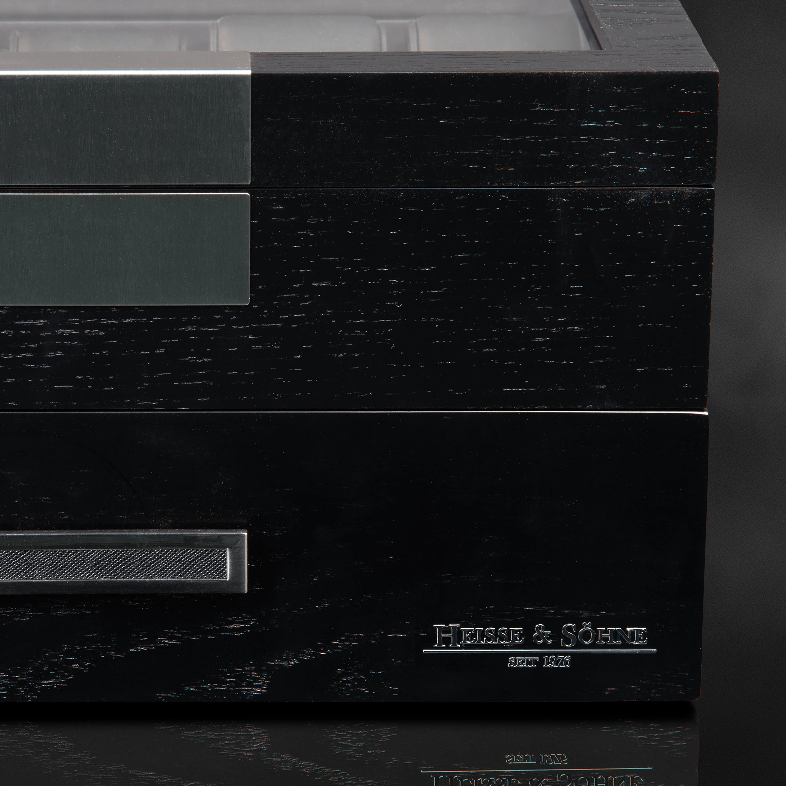 Uhrenbox Monteray 20 Esche - Schwarz Seidenmatt — Ansicht 4
