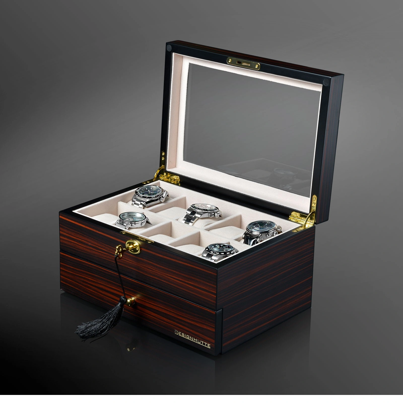 Uhrenbox Auckland 20 - Ebony — Ansicht 7