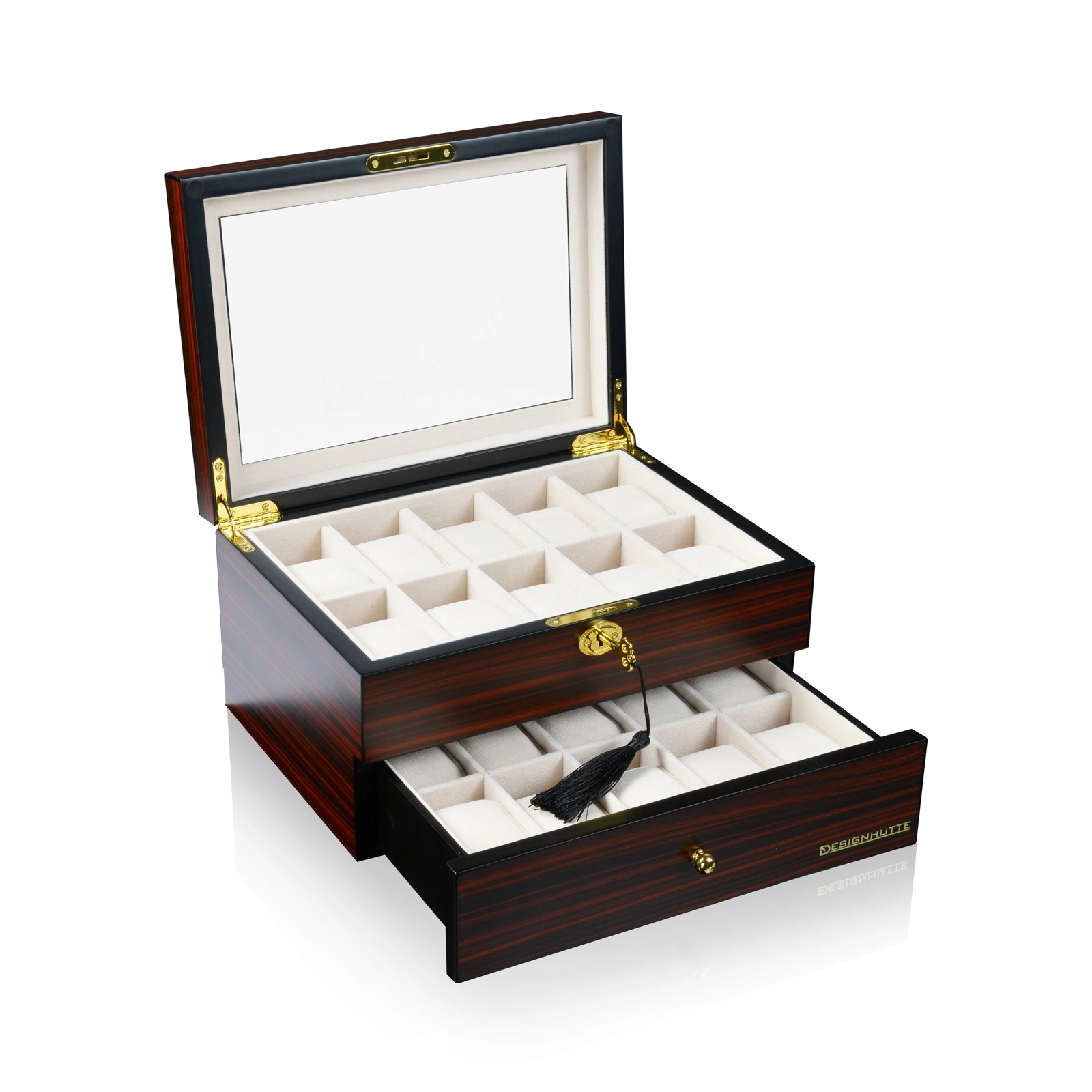 Uhrenbox Auckland 20 - Ebony — Ansicht 3