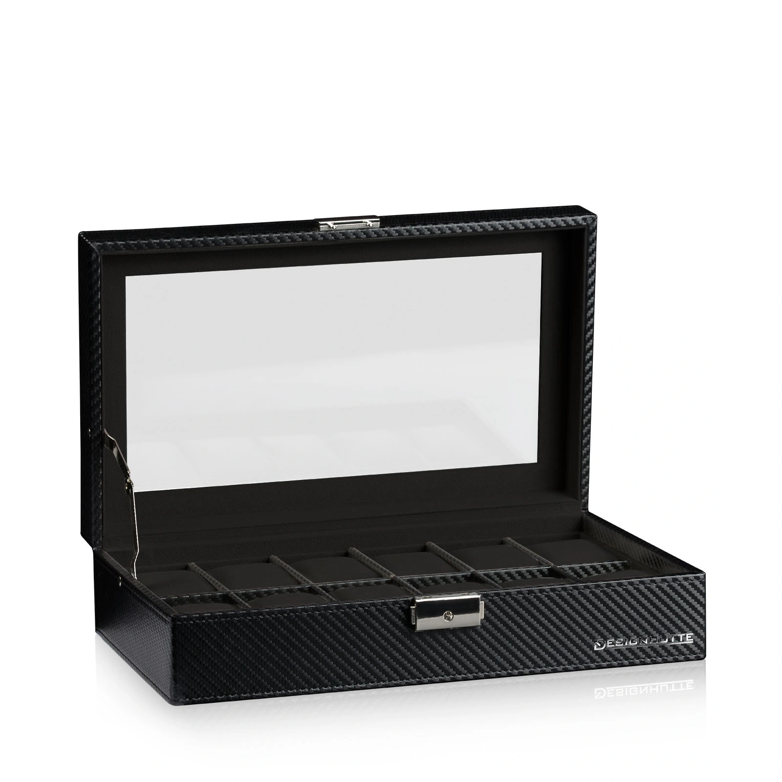 Uhrenbox Boston 12 - Carbon / Schwarz — Ansicht 3