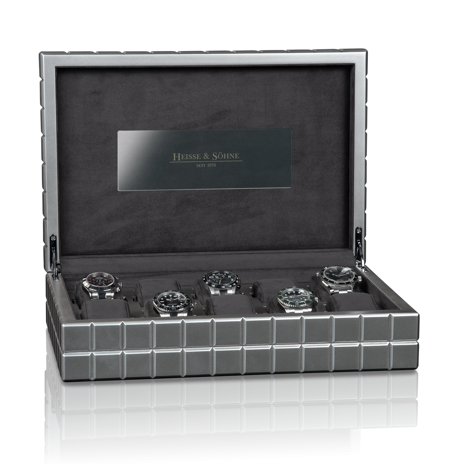 Uhrenbox Dover 10 - Anthrazit/Silber