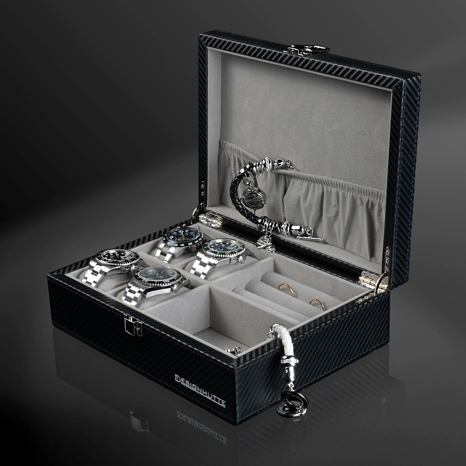 Uhren & Schmuckbox Dallas - Carbon — Ansicht 8