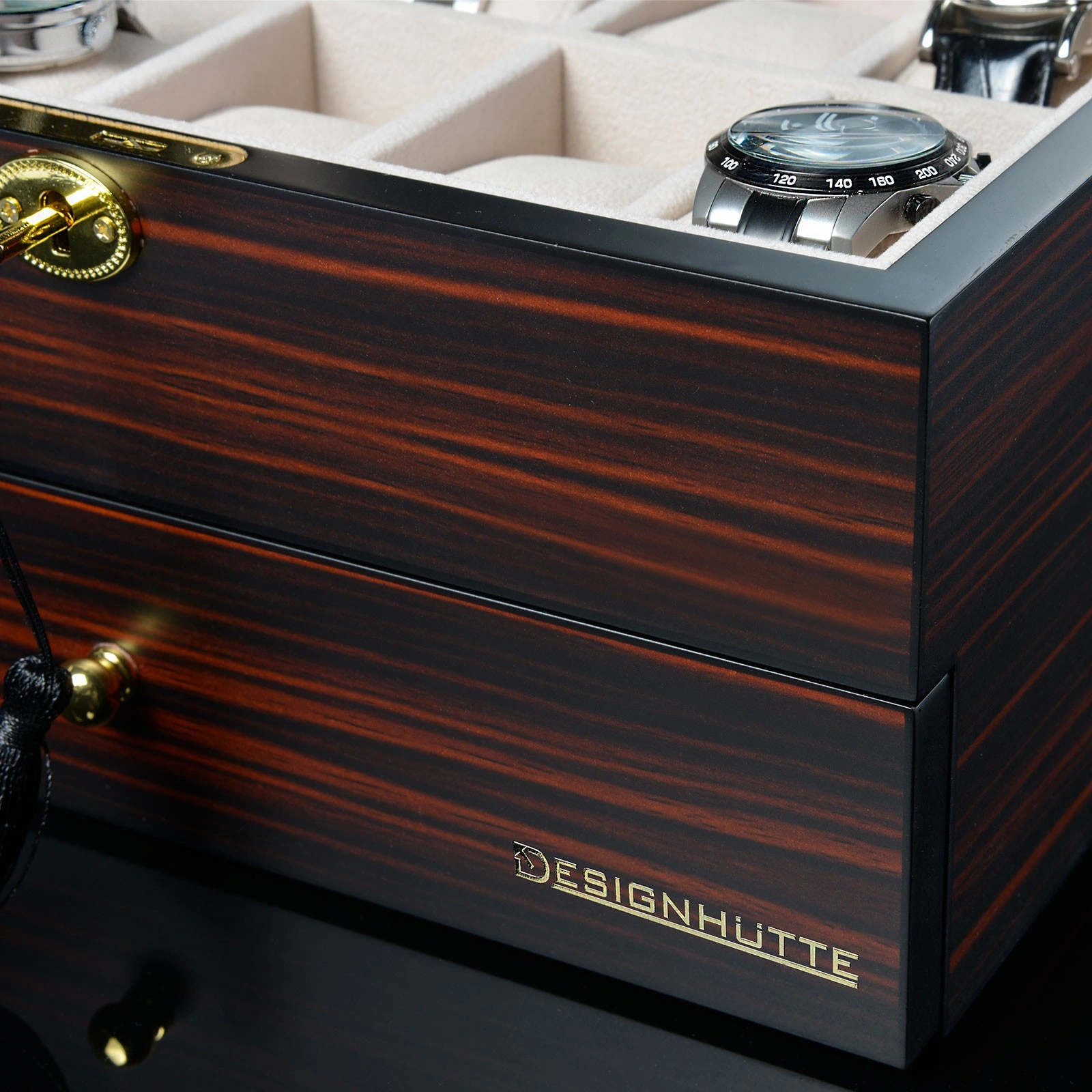 Uhrenbox Auckland 20 - Ebony — Ansicht 5