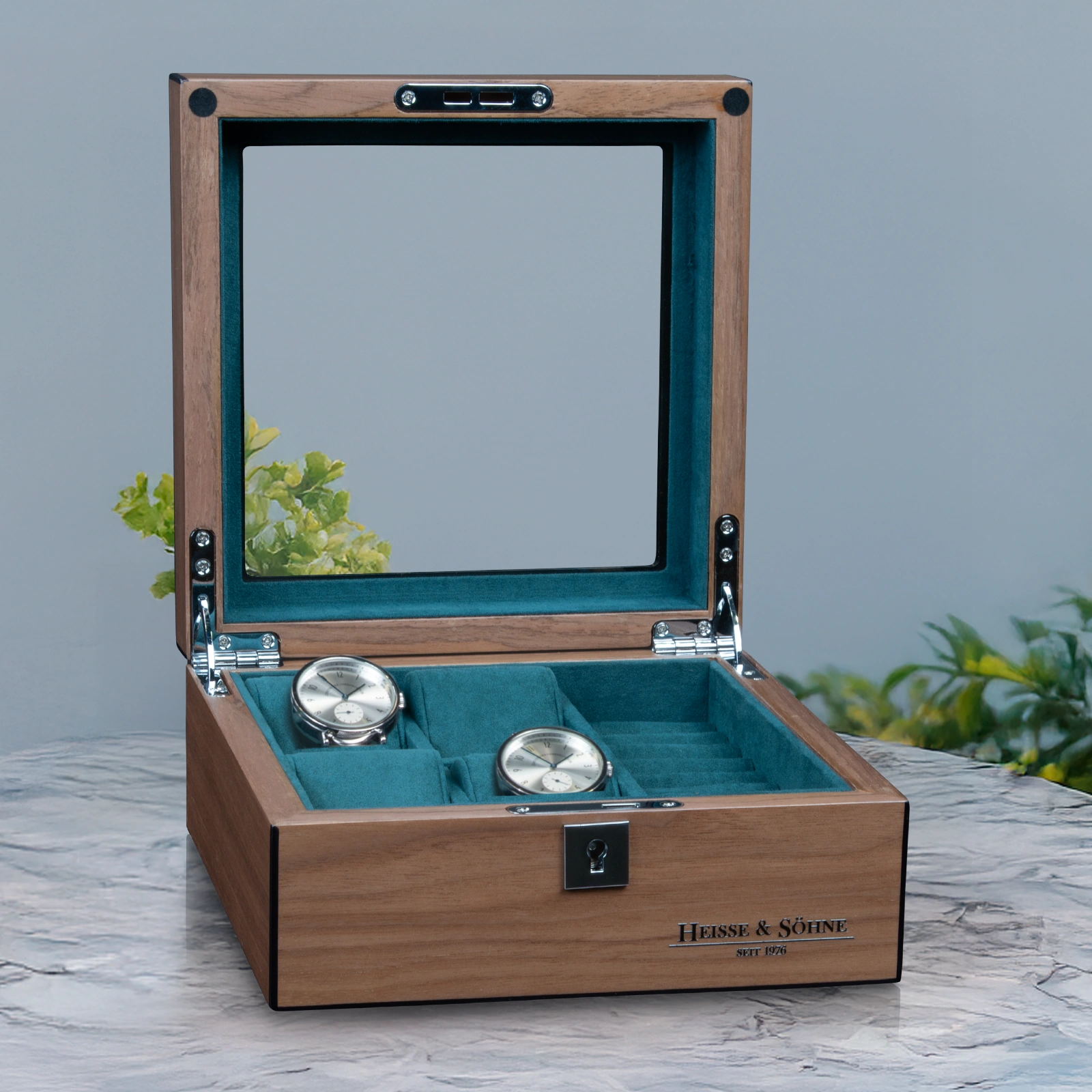 Uhrenbox Borneaux 4+ Walnuss — Ansicht 6